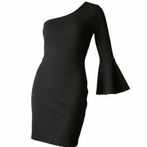 RACHEL Rachel Roy Plus Size Black One-Shoulder Cocktail Dress